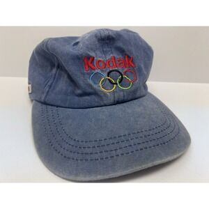 Vintage Kodak Hat Cap Snap Back  Blue Denim Olympics Embroidered 90s Japan AUS